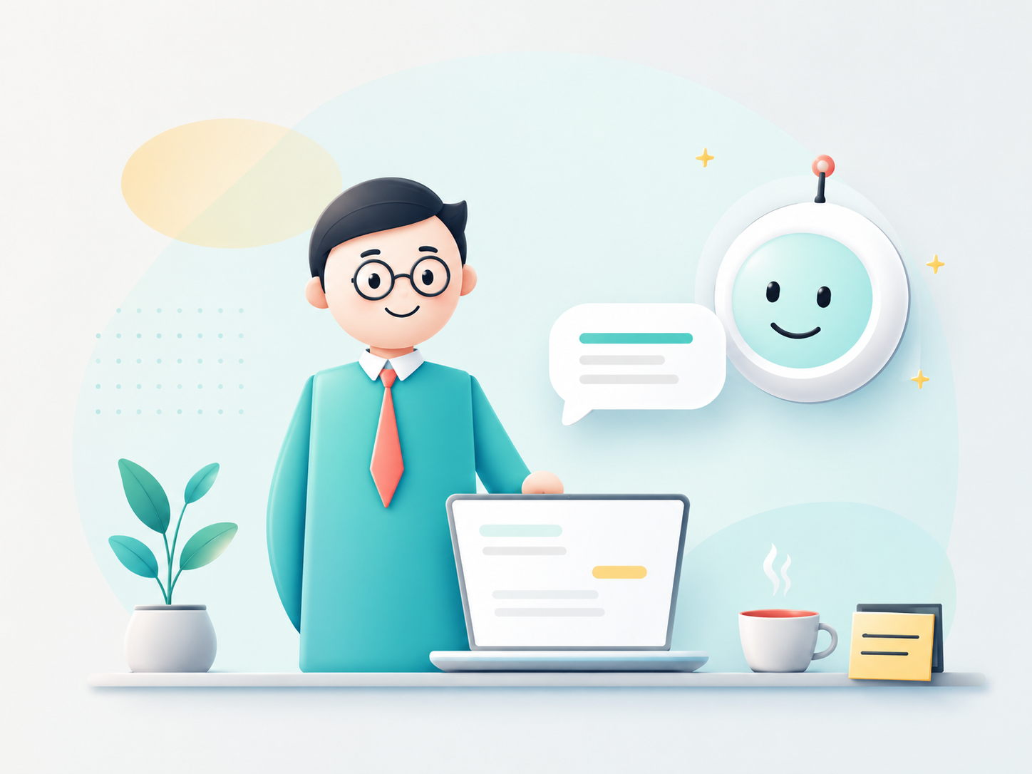 AIと経営者のイラスト