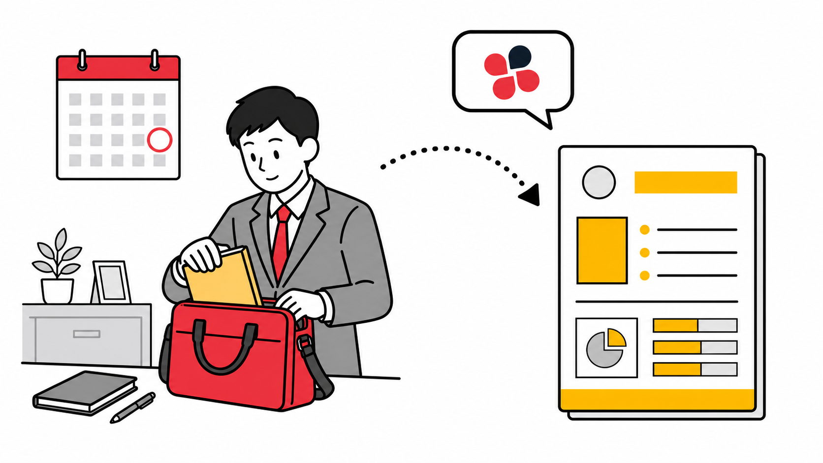 明日の商談相手を、A4一枚にまとめてChatworkへ