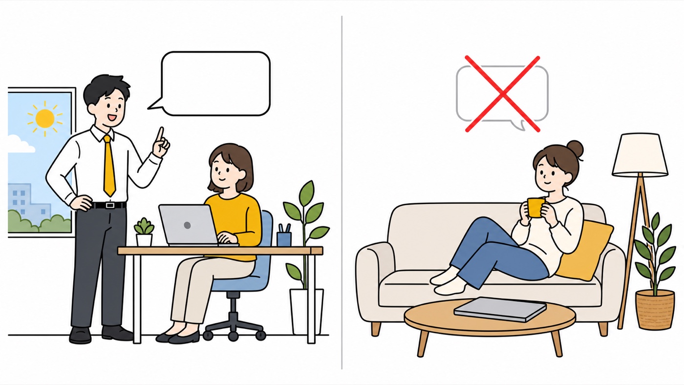 稼働中の人には声をかけ、休んでいる人には送らない仕組み